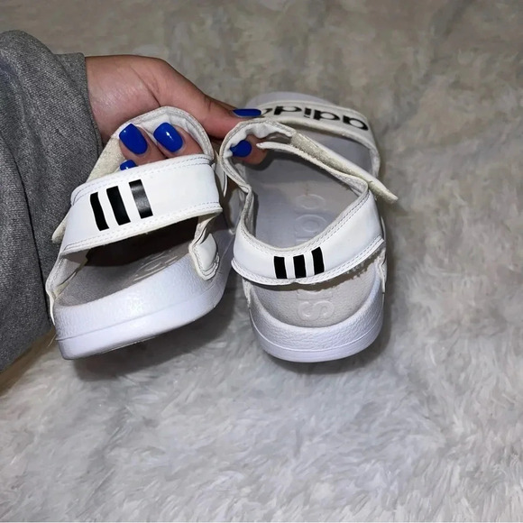 Adidas White Open Tor Slip on with Back Sandal size women’s 7 - Picture 5 of 9